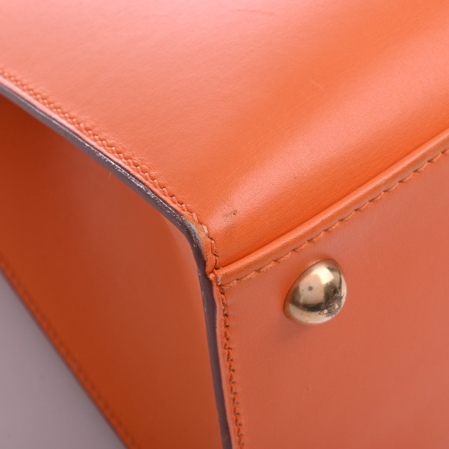 Calfskin Dalvi Hand Orange G hardware F stamp