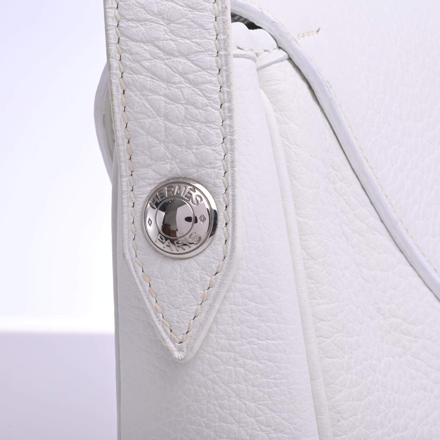 Taurillon Clemence Christine White Silver hardware B stamp