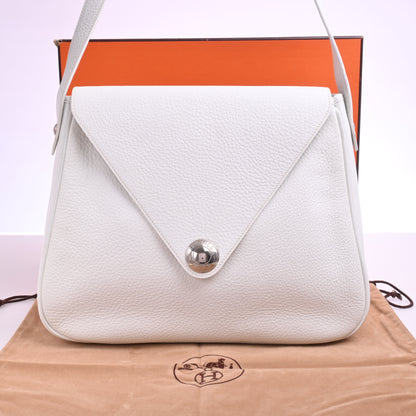 Taurillon Clemence Christine White Silver hardware B stamp