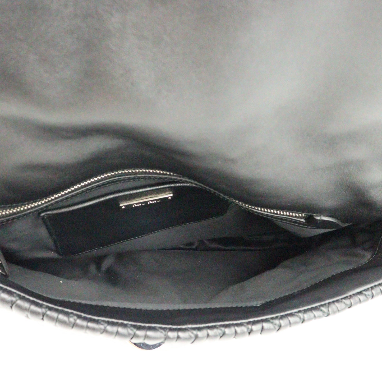 Crystal Leather One Shoulder Bag Black