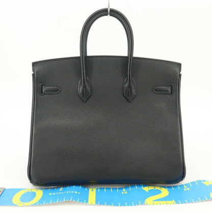 Veau Epsom Birkin 25 Silver hardware Black J stamp