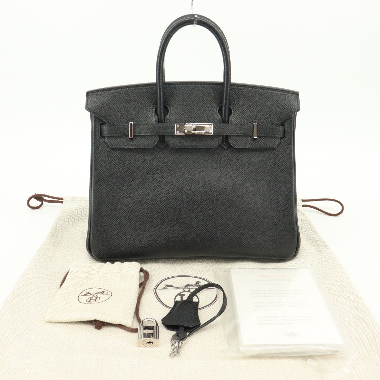 Veau Epsom Birkin 25 Silver hardware Black J stamp