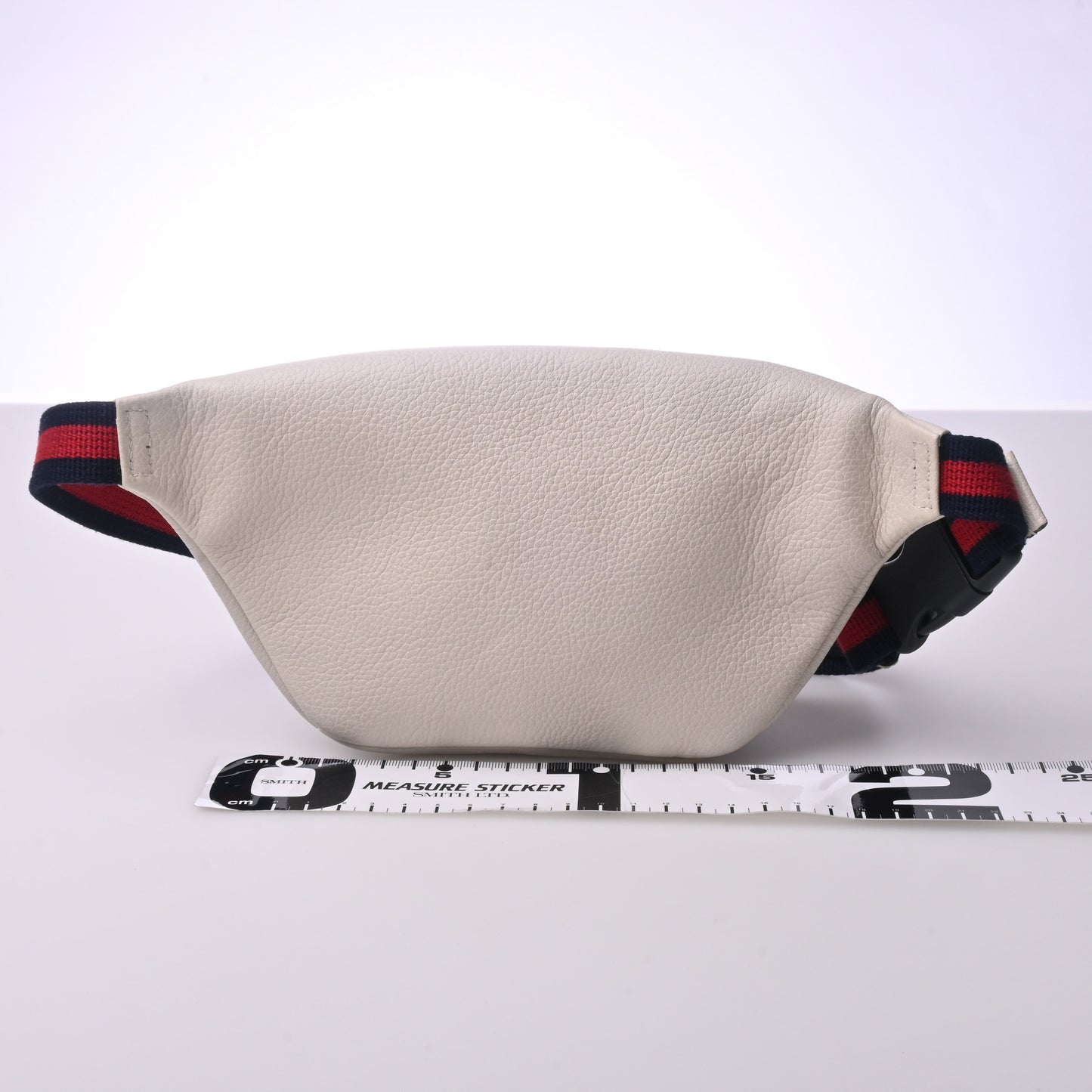 White leather waist bag