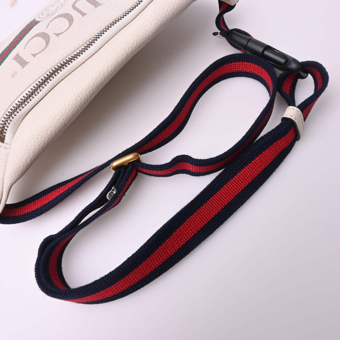 White leather waist bag