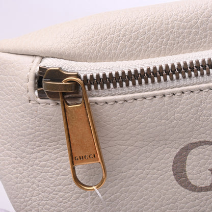 White leather waist bag