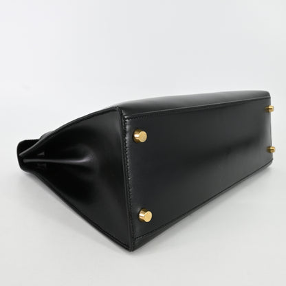 Box calf Kelly 32 G hardware Black 〇A stamp