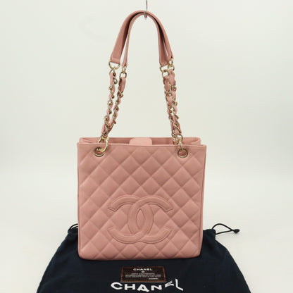 Caviar Chain Tote Pink G Metal Fittings 7972229