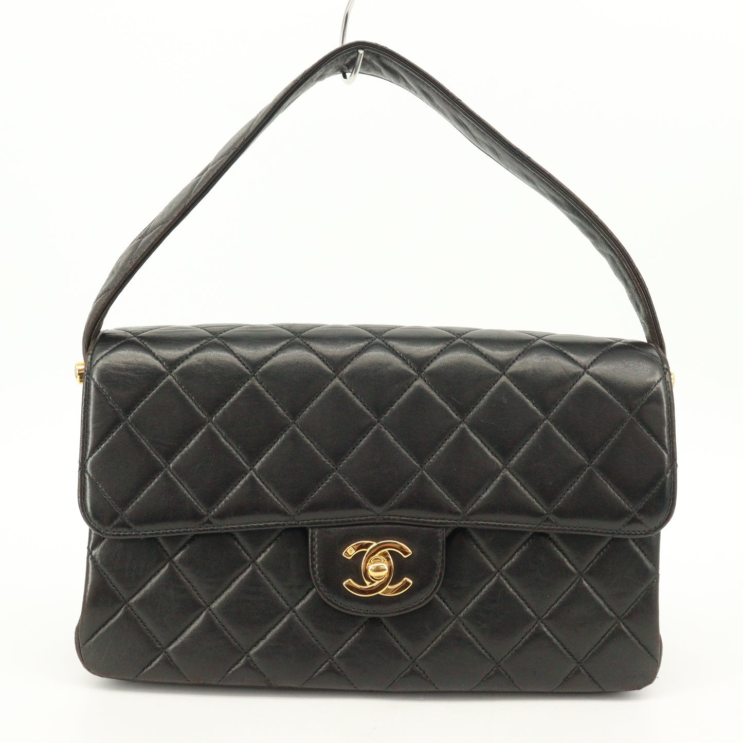 Double-sided flap shoulder bag in black lambskin with G hardware 4142863