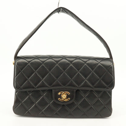 Double-sided flap shoulder bag in black lambskin with G hardware 4142863