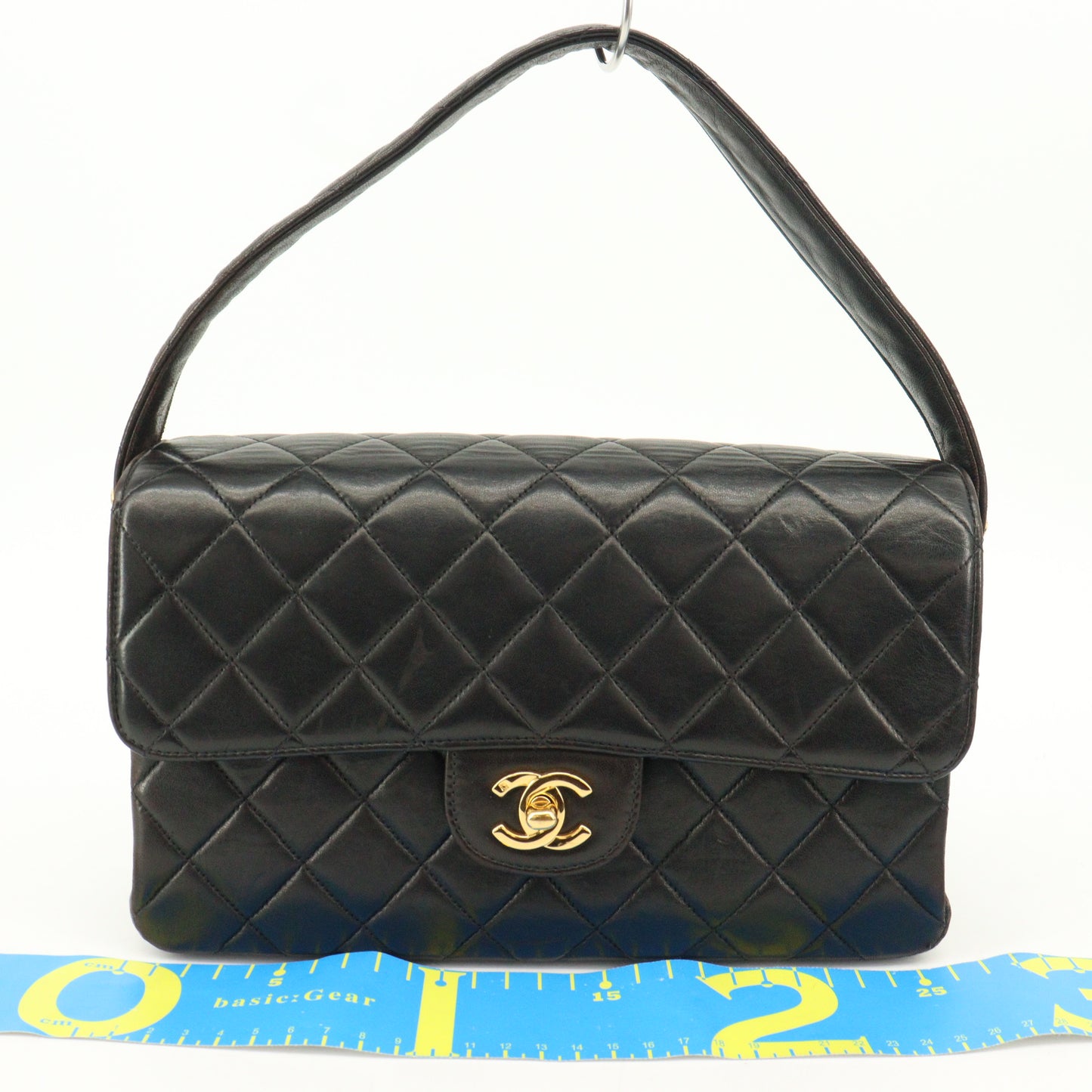 Double-sided flap shoulder bag in black lambskin with G hardware 4142863