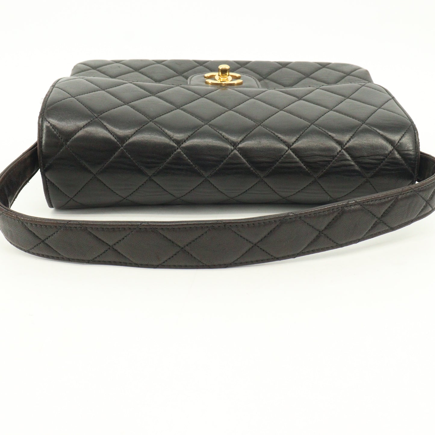 Double-sided flap shoulder bag in black lambskin with G hardware 4142863