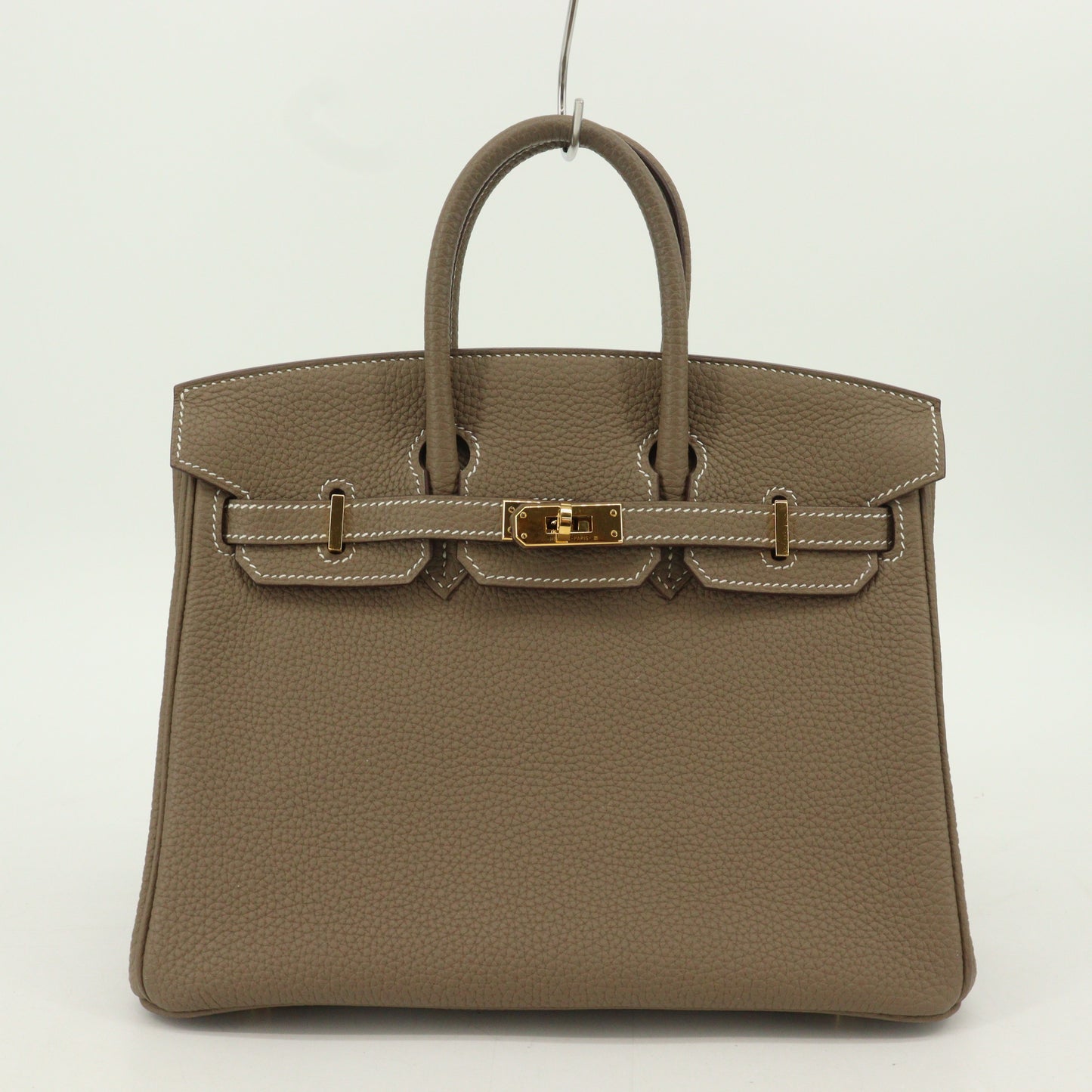 Togo Birkin 25 Etoupe G hardware C engraved