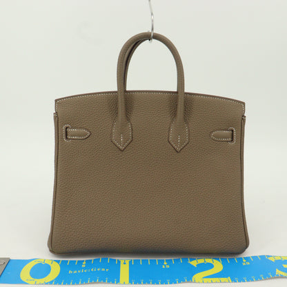 Togo Birkin 25 Etoupe G hardware C engraved