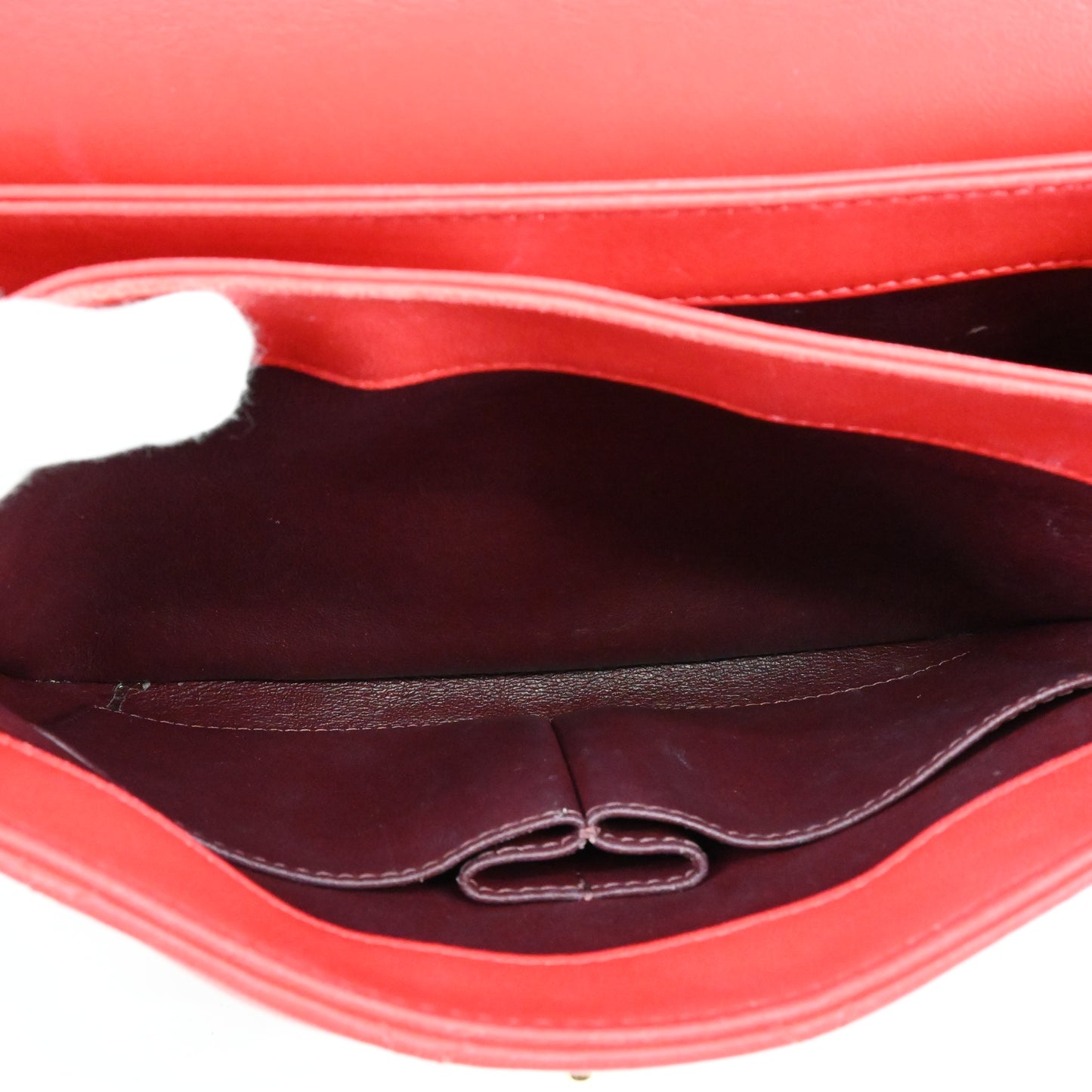 Lambskin 2WAY bag, red, G metal fittings, no seal