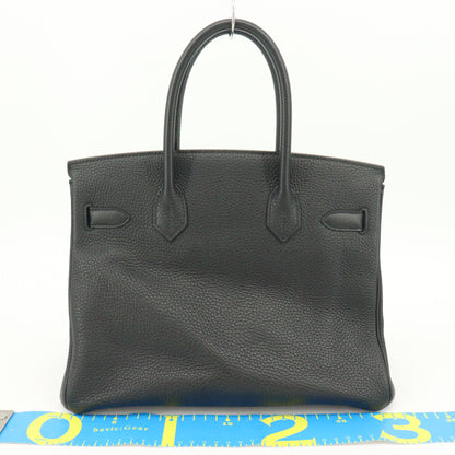 Togo Birkin 30 G metal fittings, black, R stamped