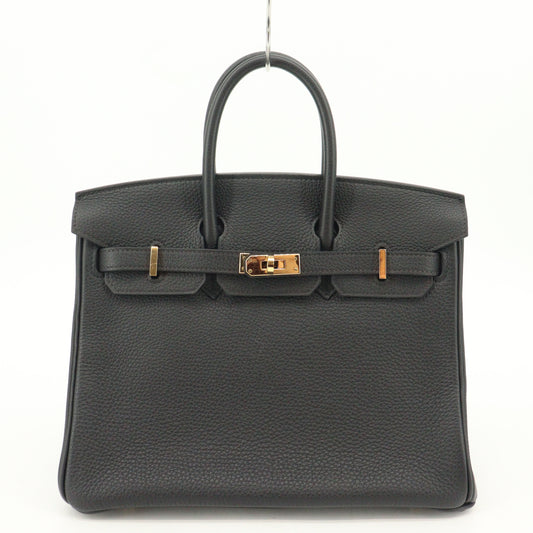 Togo Birkin 25 RG hardware, black, Y stamp