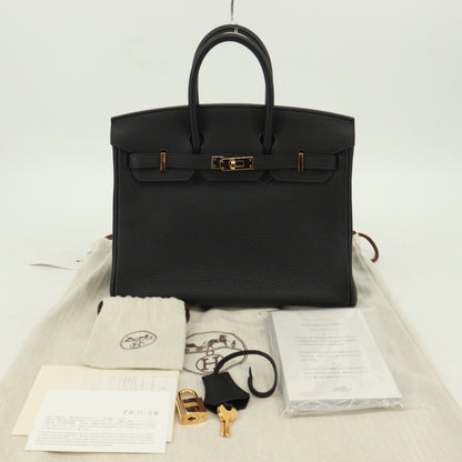 Togo Birkin 25 RG hardware, black, Y stamp