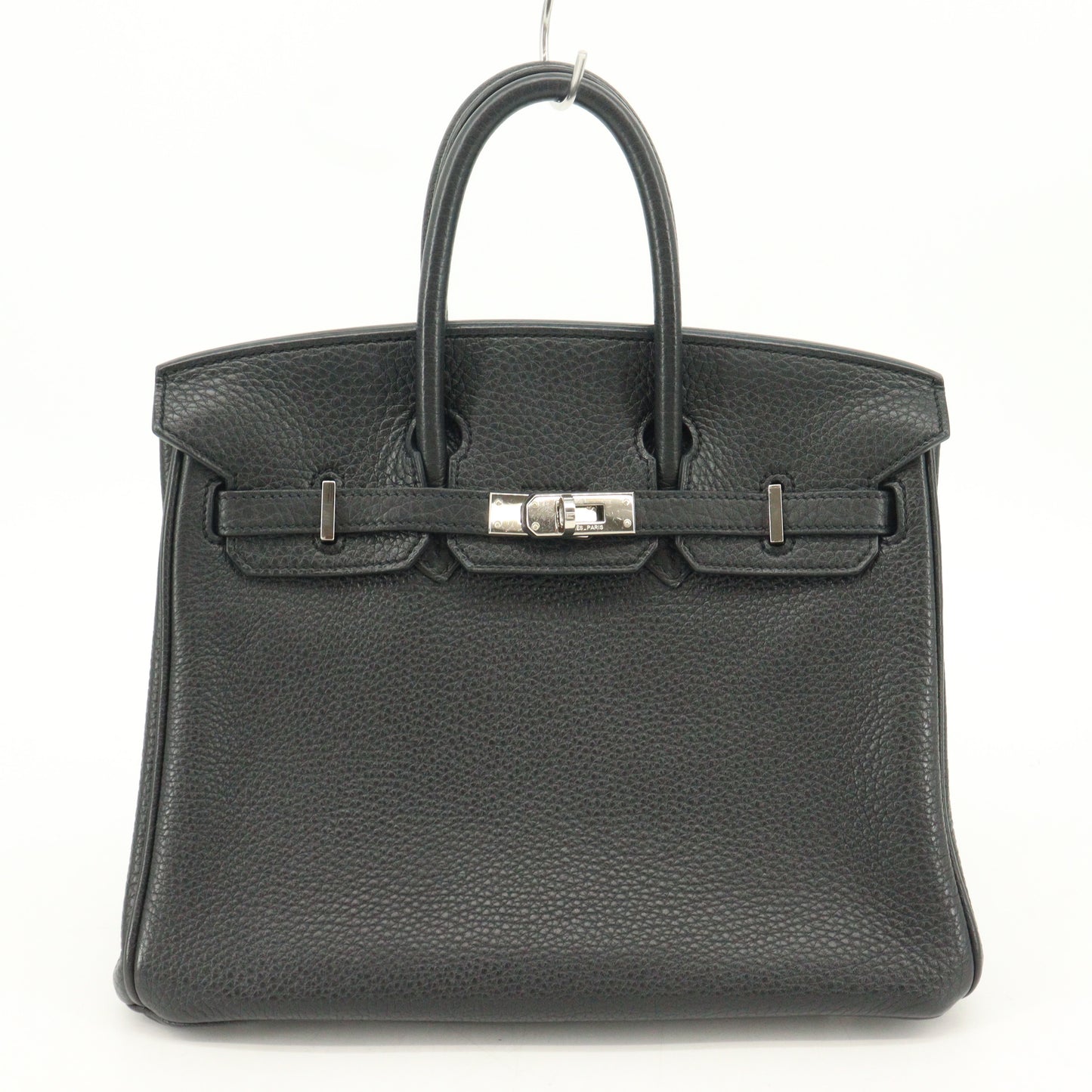 Togo Birkin 25, silver hardware, black, O stamp