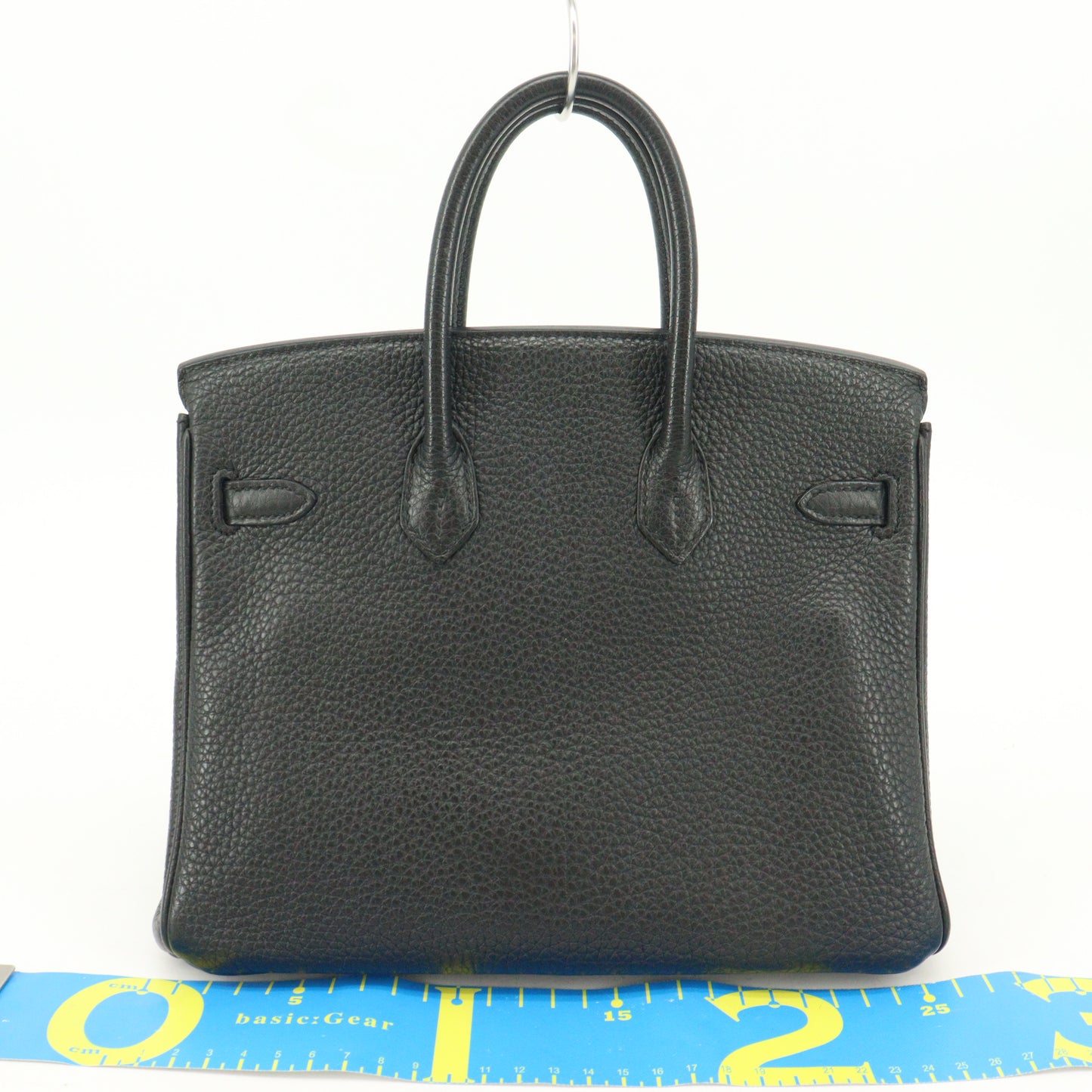 Togo Birkin 25, silver hardware, black, O stamp