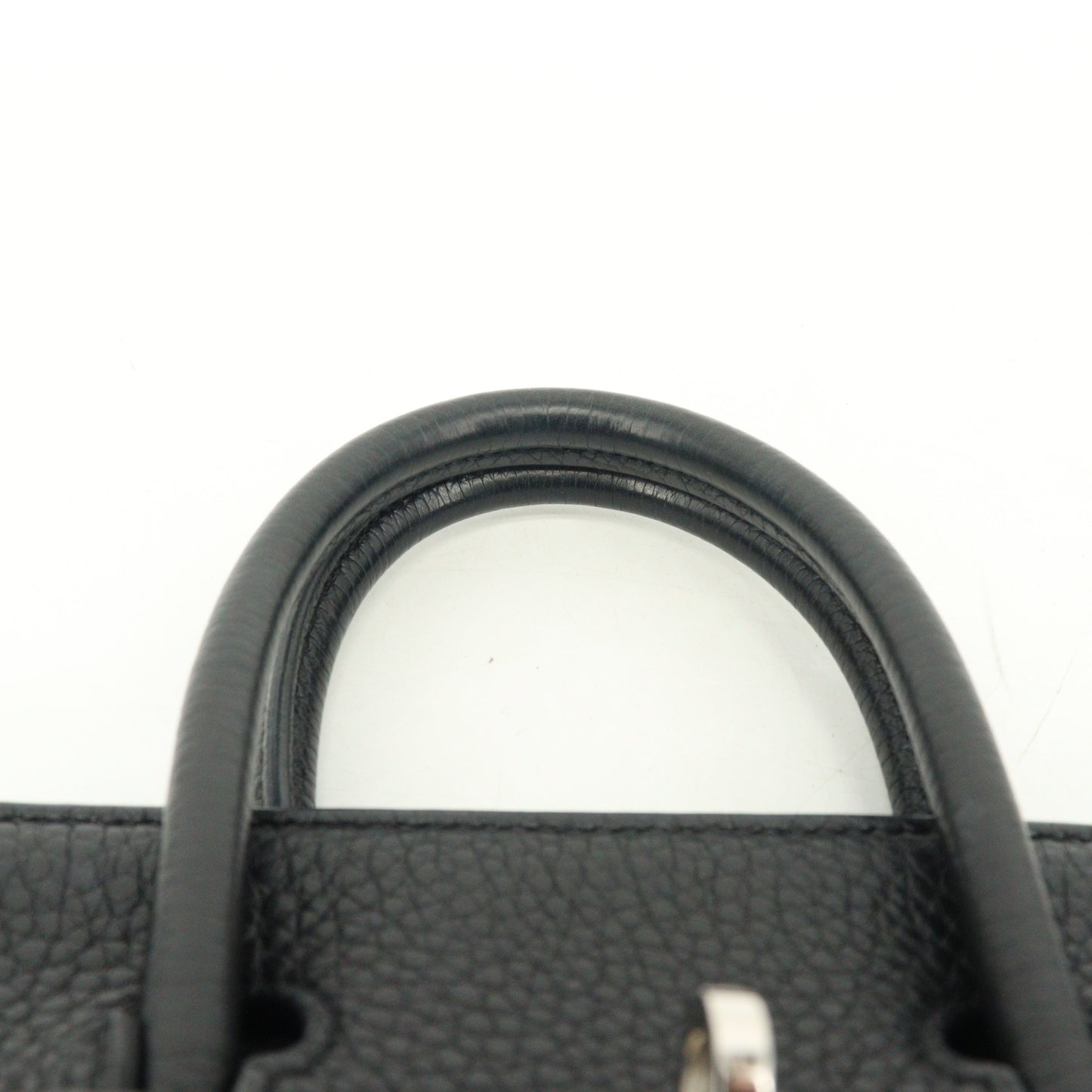 Togo Birkin 25, silver hardware, black, O stamp