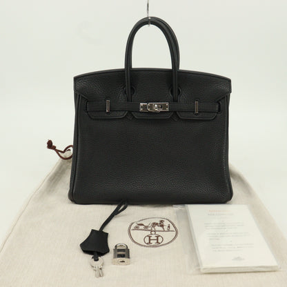 Togo Birkin 25, silver hardware, black, O stamp