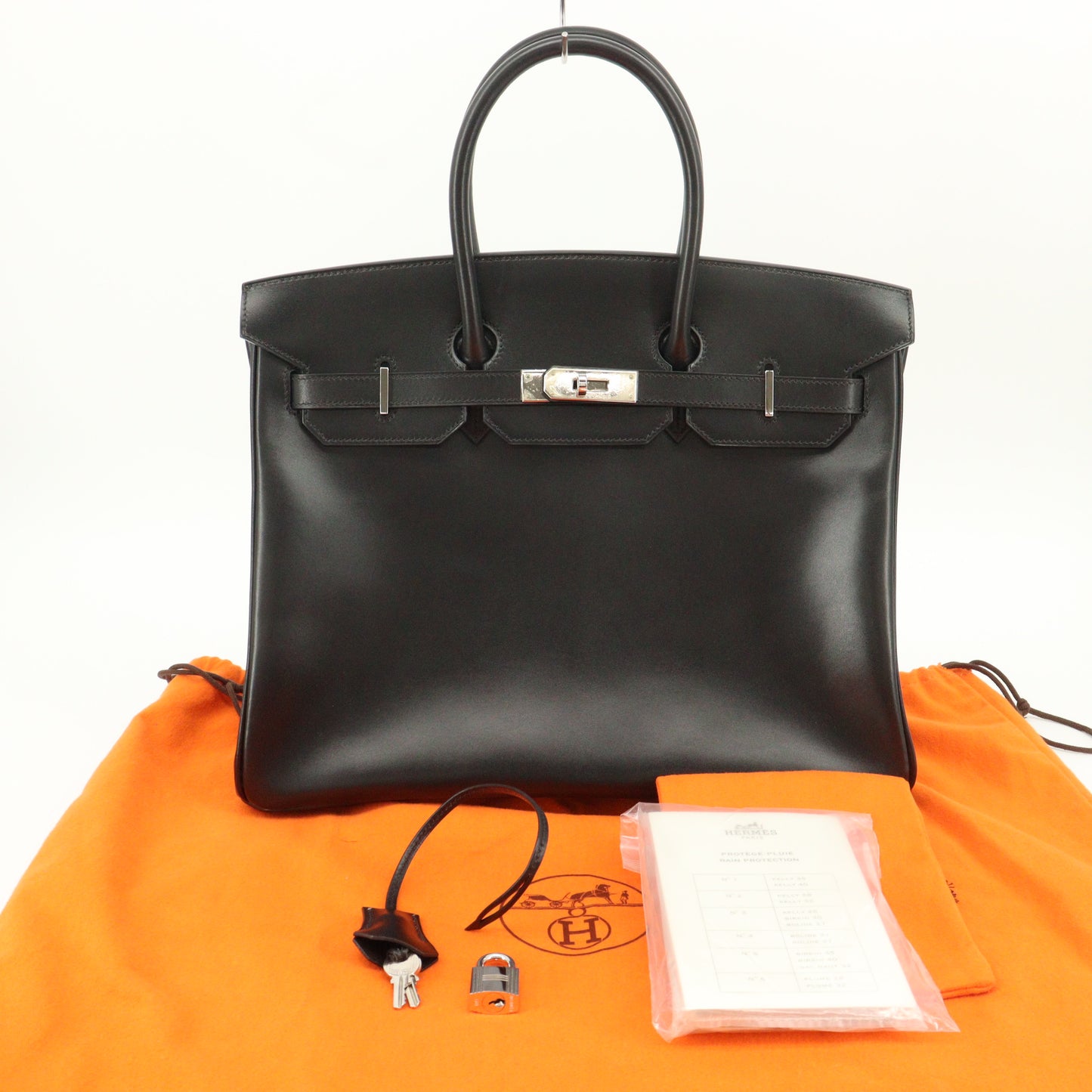 Box calf Birkin 35 SV hardware Black □F stamp