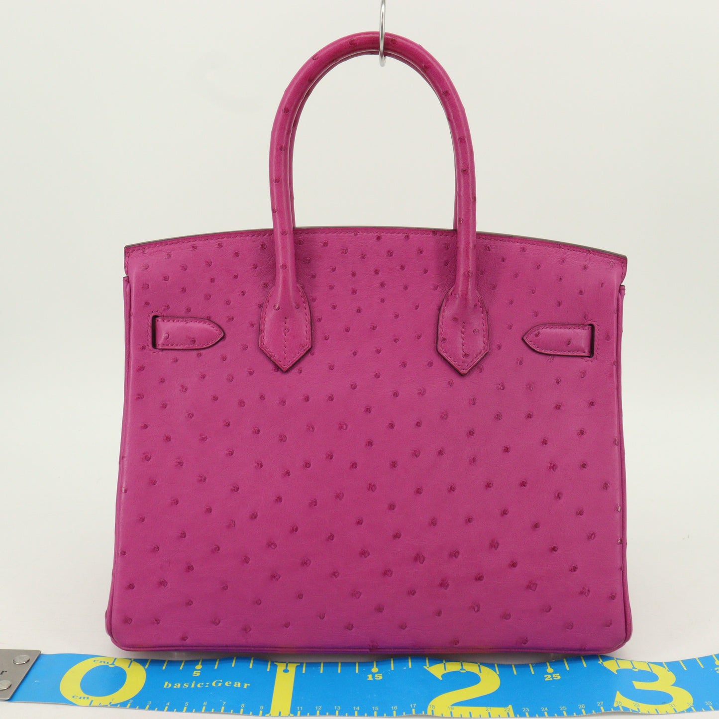 Ostrich Birkin 30, Silver hardware, Rose purple, A stamp