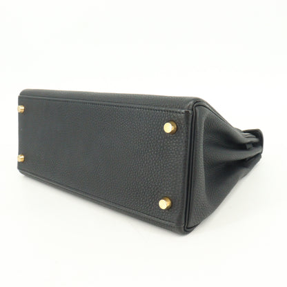 Togo Kelly 28 G hardware, black, E stamp