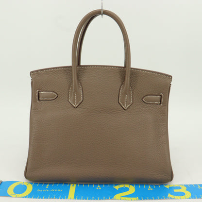 Togo Birkin 30, silver hardware, etoupe, M stamp