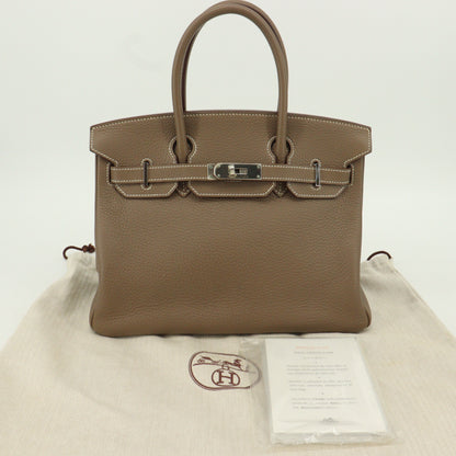 Togo Birkin 30, silver hardware, etoupe, M stamp