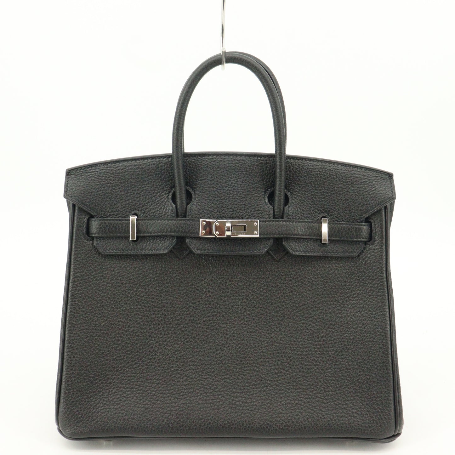 Togo Birkin 25 Silver hardware Black T stamp