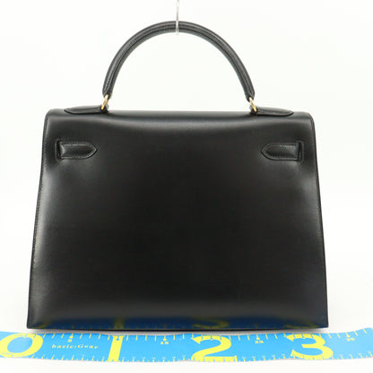 Box calf Kelly 32 black G hardware 〇A stamp