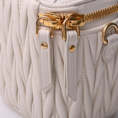 Matelasse Leather Shoulder Bag White