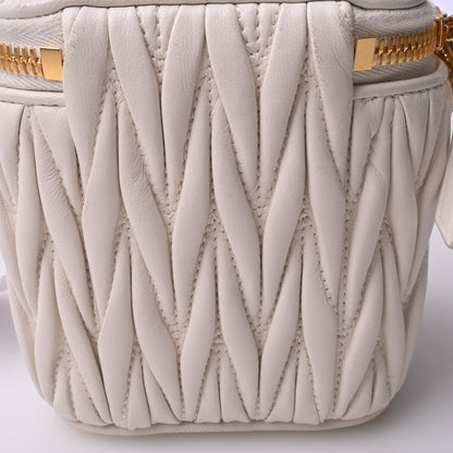 Matelasse Leather Shoulder Bag White