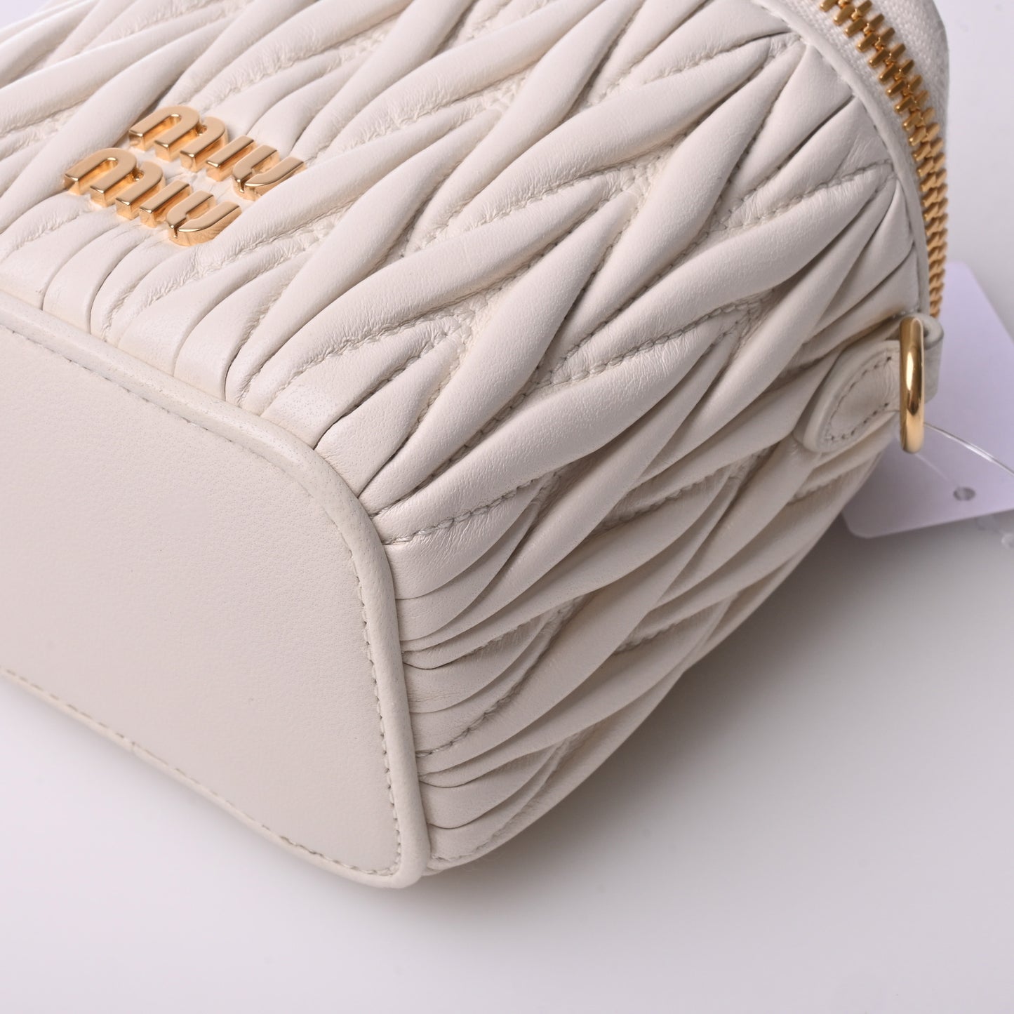 Matelasse Leather Shoulder Bag White