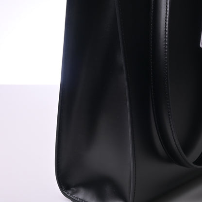 Calf Panther Leather Tote in Black