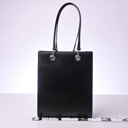 Calf Panther Leather Tote in Black