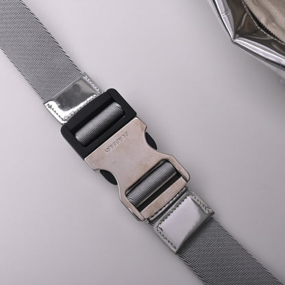 Leather waist silver