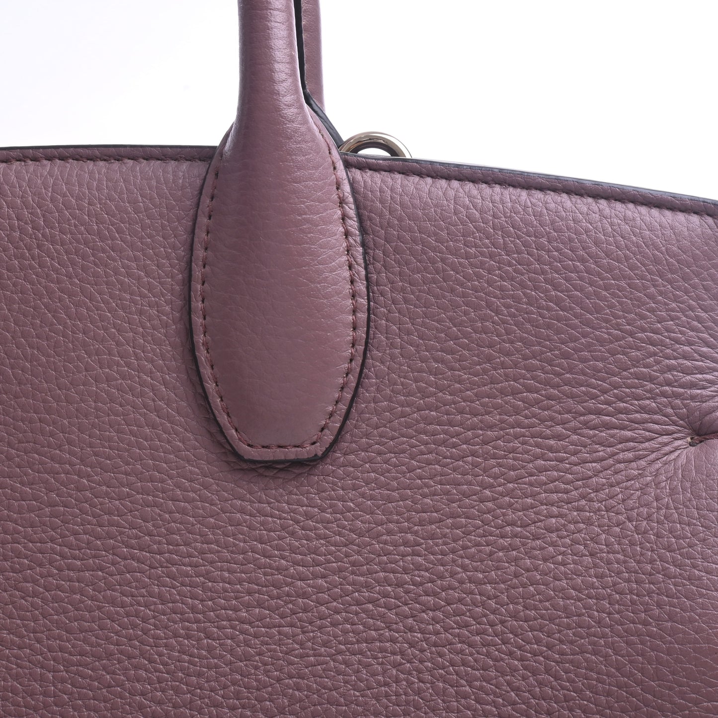 Leather Gancini 2-way tote in purple