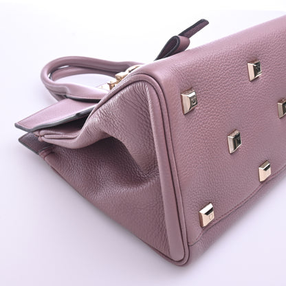 Leather Gancini 2-way tote in purple