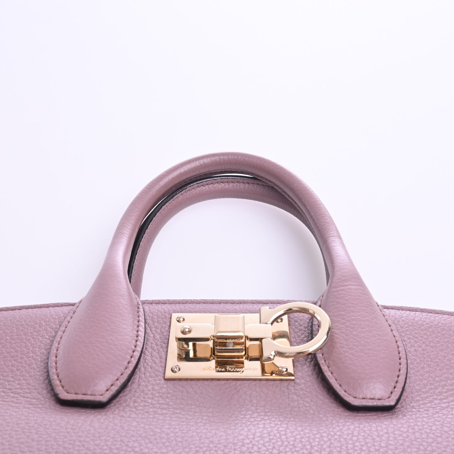 Leather Gancini 2-way tote in purple