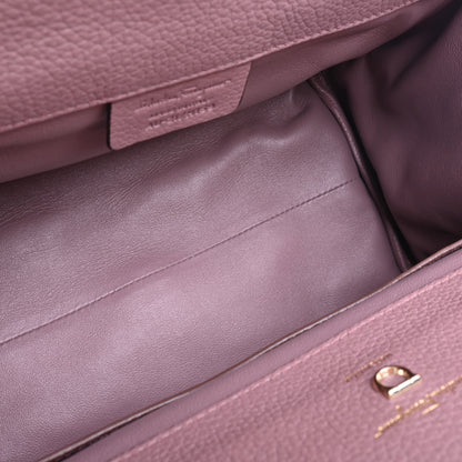 Leather Gancini 2-way tote in purple