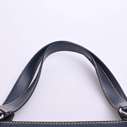 Trotter Canvas Tote, Navy, Silver Hardware