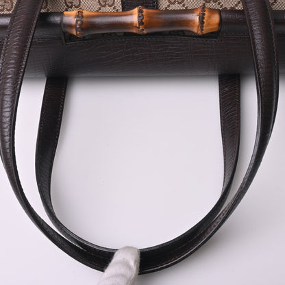 GG Canvas Bamboo Shoulder Bag Brown