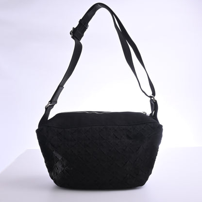 Canvas Intrecciato Shoulder Bag Black