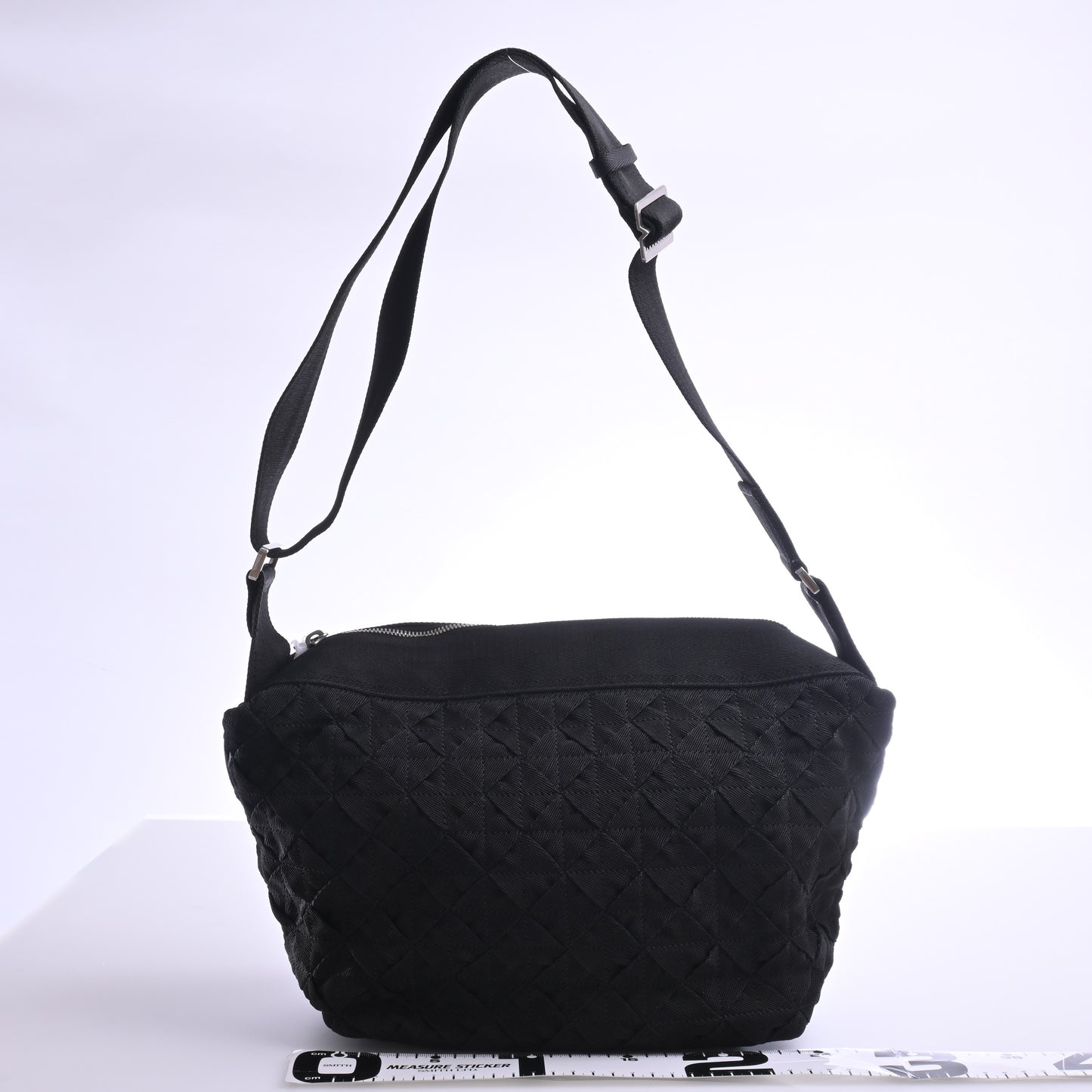 Canvas Intrecciato Shoulder Bag Black