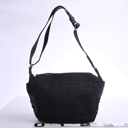 Canvas Intrecciato Shoulder Bag Black