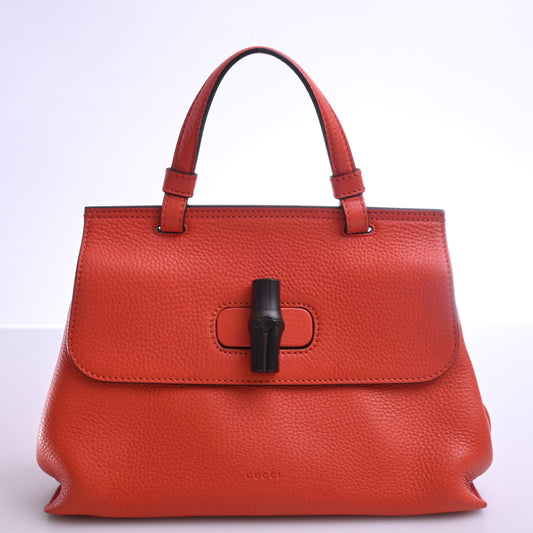 Bamboo Leather 2WAY Handbag Orange