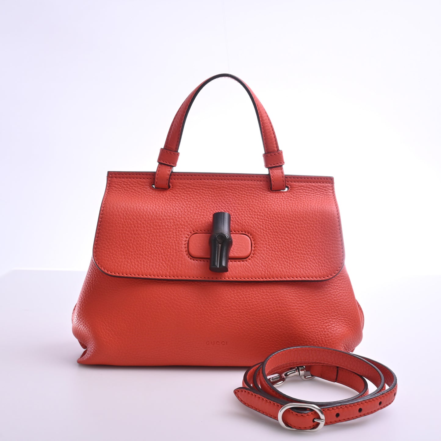 Bamboo Leather 2WAY Handbag Orange