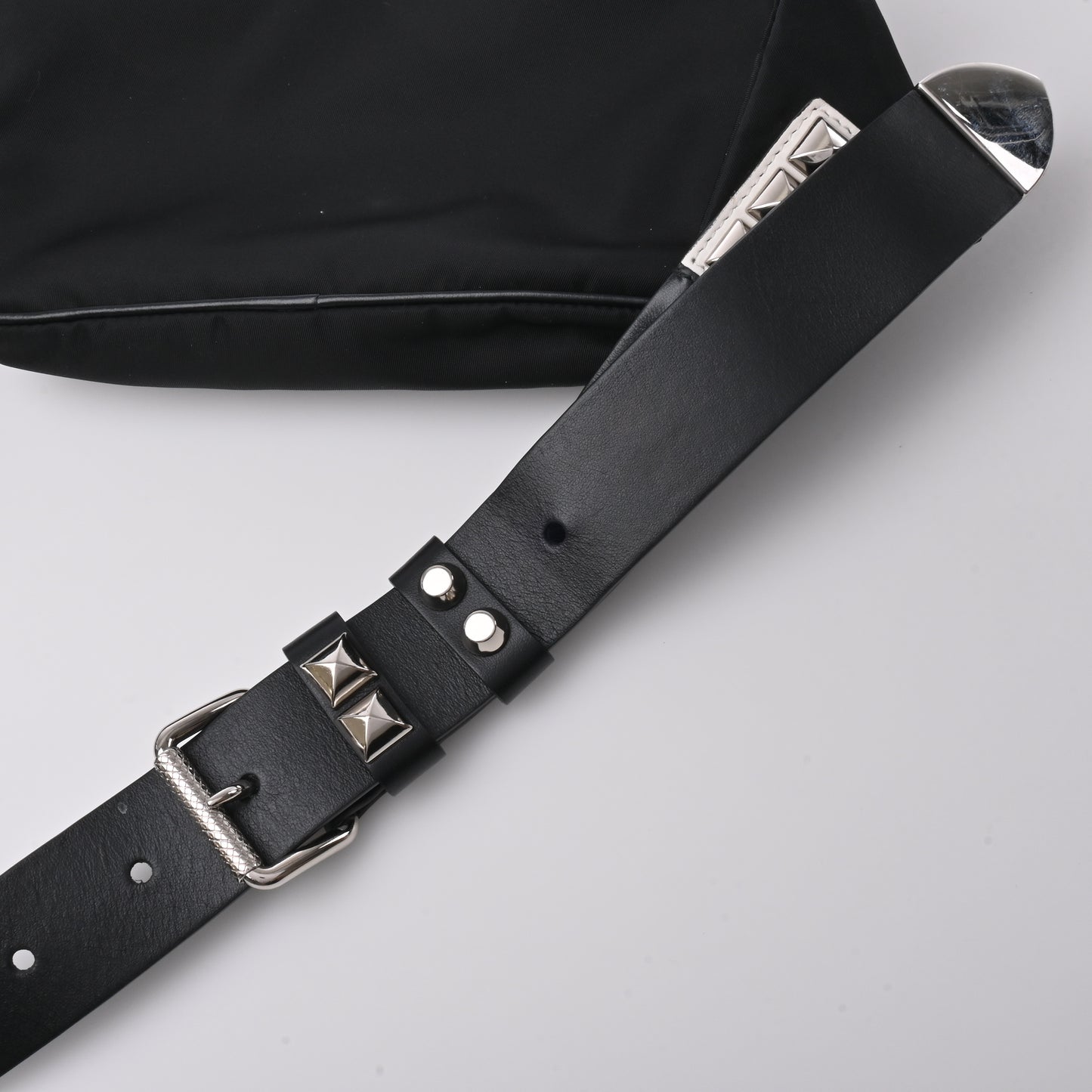 Nylon studded waist black